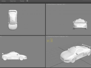 cartoon sports car - red 3D Model