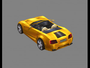 cartoon golden sports car 3D 模型