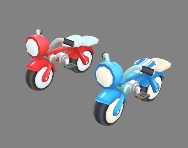 cartoon kids bicycle 3D Модель .c4d .max .obj .3ds .fbx .stl .blend 