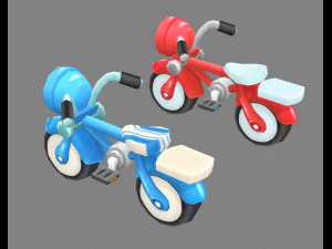 cartoon kids bicycle 3D Model