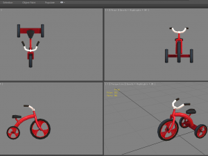 cartoon children riding tricycle - red toy bike 3D 模型