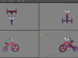 cartoon children riding tricycle - red toy bike 3D 模型