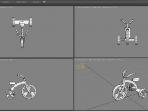 cartoon children riding tricycle - red toy bike 3D 模型