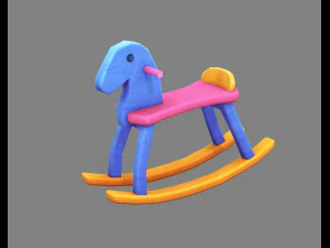 漫画のロッキングチェア - おもちゃの馬 3Dモデル