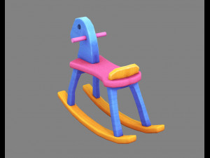 cartoon rocking chair-toy horse 3D मॉडल