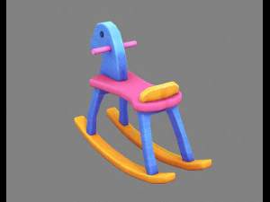 cartoon rocking chair-toy horse 3D Model