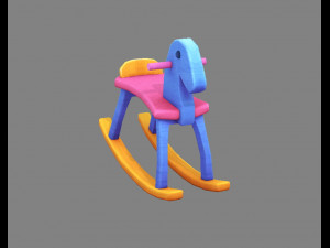 cartoon rocking chair-toy horse 3D मॉडल