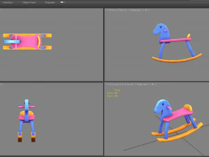 cartoon rocking chair-toy horse 3D Model