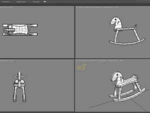 cartoon rocking chair-toy horse 3D Model