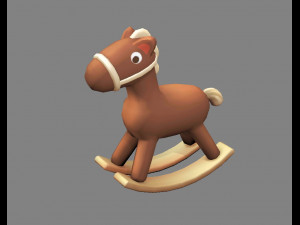 cartoon rocking chair-wood horse 3D Model