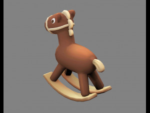 cartoon rocking chair-wood horse 3Dモデル