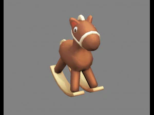 cartoon rocking chair-wood horse 3D Model