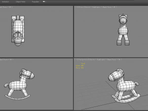 cartoon rocking chair-wood horse 3D Model