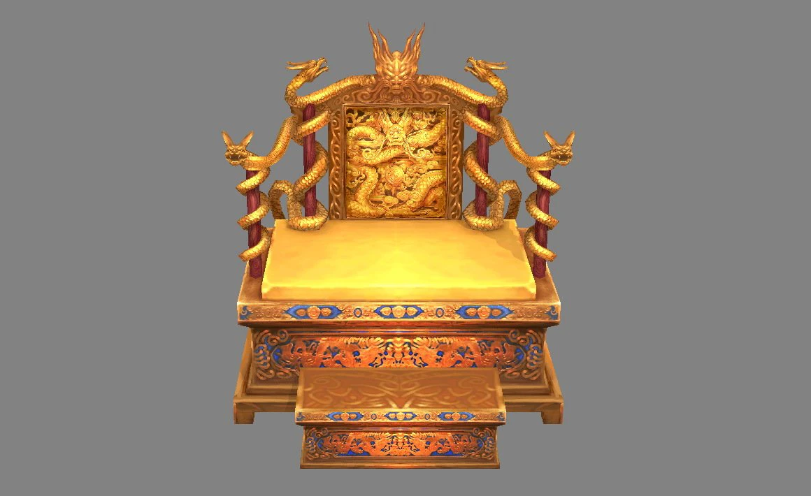 the chinese dragon throne 3D Model .c4d .max .obj .3ds .fbx .stl .blend 