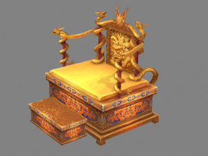 the chinese dragon throne 3D Model