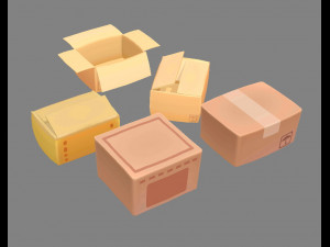 cartoon carton parcel 3D Model