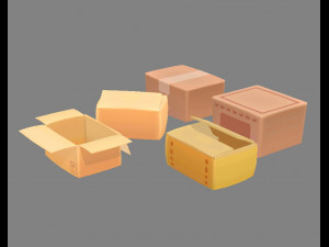 cartoon carton parcel Modello 3D