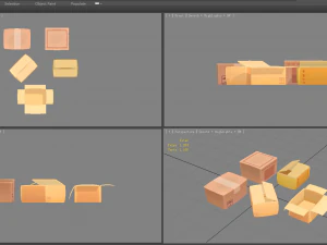 cartoon carton parcel 3D Model