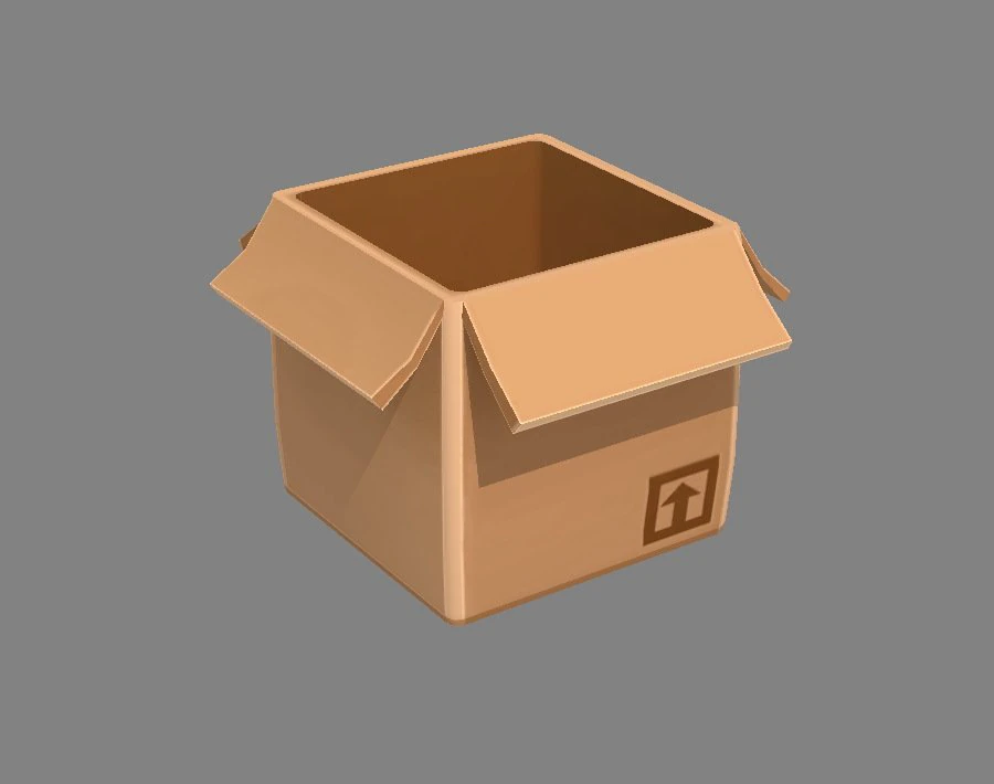 cartoon cardboard box 3D Model .c4d .max .obj .3ds .fbx .stl .blend 