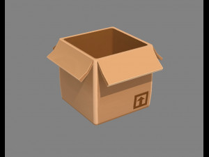 cartoon cardboard box 3D मॉडल