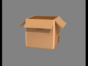 cartoon cardboard box Modelo 3D