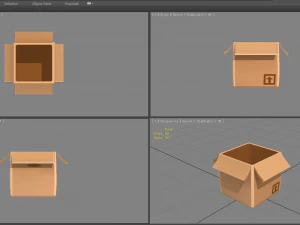 cartoon cardboard box 3D Model