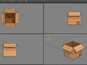 cartoon cardboard box 3D Model