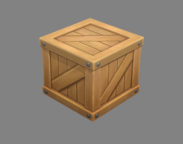 cartoon square wooden box-goods Modello 3D .c4d .max .obj .3ds .fbx .stl .blend