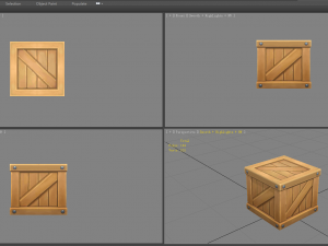 cartoon square wooden box-goods Modello 3D