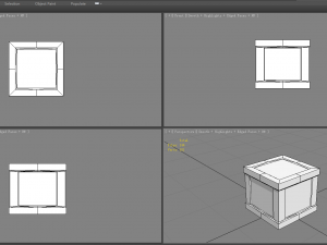 cartoon square wooden box-goods Modello 3D