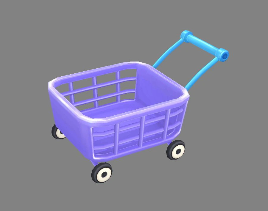 cartoon shopping basket - shopping cart 3D Model .c4d .max .obj .3ds .fbx .stl .blend