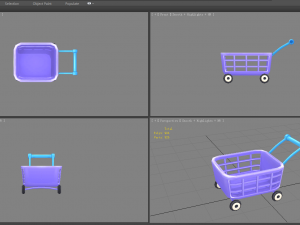 cartoon shopping basket - shopping cart 3D Model