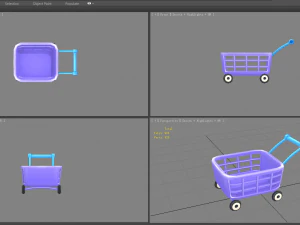 cartoon shopping basket - shopping cart 3D Model