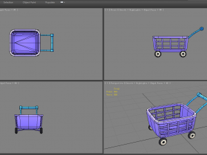 cartoon shopping basket - shopping cart 3D Model