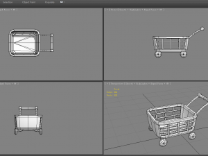 cartoon shopping basket - shopping cart 3D Model