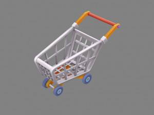 cartoon shopping cart - a Modello 3D