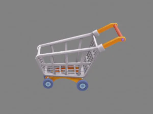 cartoon shopping cart - a 3D Model