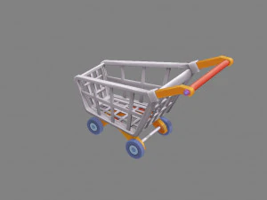 cartoon shopping cart - a 3D Model