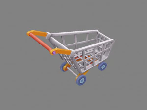 cartoon shopping cart - a 3D Model