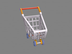 cartoon shopping cart - a 3D Модель