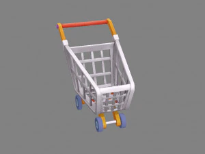 cartoon shopping cart - a 3D Model