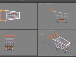 cartoon shopping cart - a 3D Model