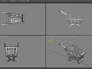 cartoon shopping cart - a 3D Model