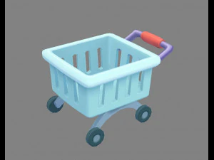 karikat&uuml;r alışveriş sepeti - b 3D Model