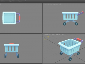 cartoon shopping cart - b 3D 모델