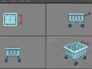 cartoon shopping cart - b 3D Model