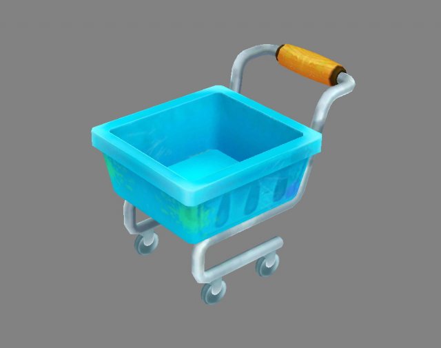 cartoon dirty shopping cart 3D 모델 .c4d .max .obj .3ds .fbx .stl .blend