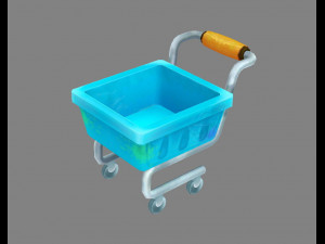 cartoon dirty shopping cart 3D Model