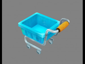 cartoon dirty shopping cart 3D 모델