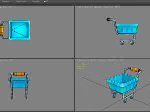 cartoon dirty shopping cart 3D 모델